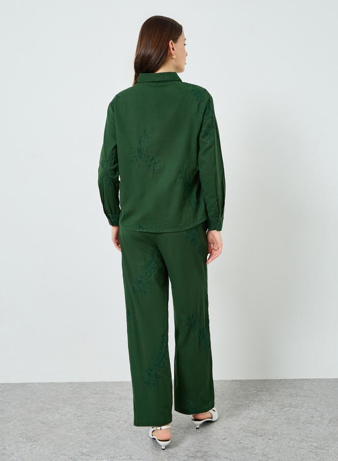 Styli Women Embroidered Shirt and Pants Co-Ords - Image 4